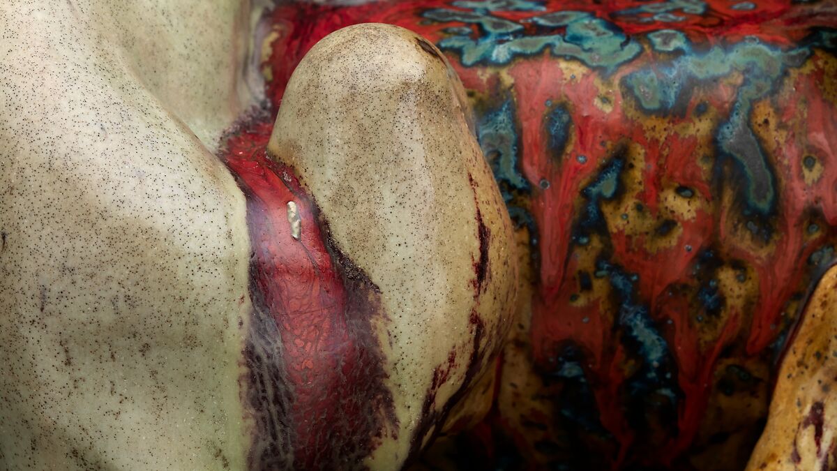 Bowl with two panthers, Pierre-Adrien Dalpayrat (French, Limoges 1844–1910 Limoges), Stoneware, French, Bourg-la-Reine