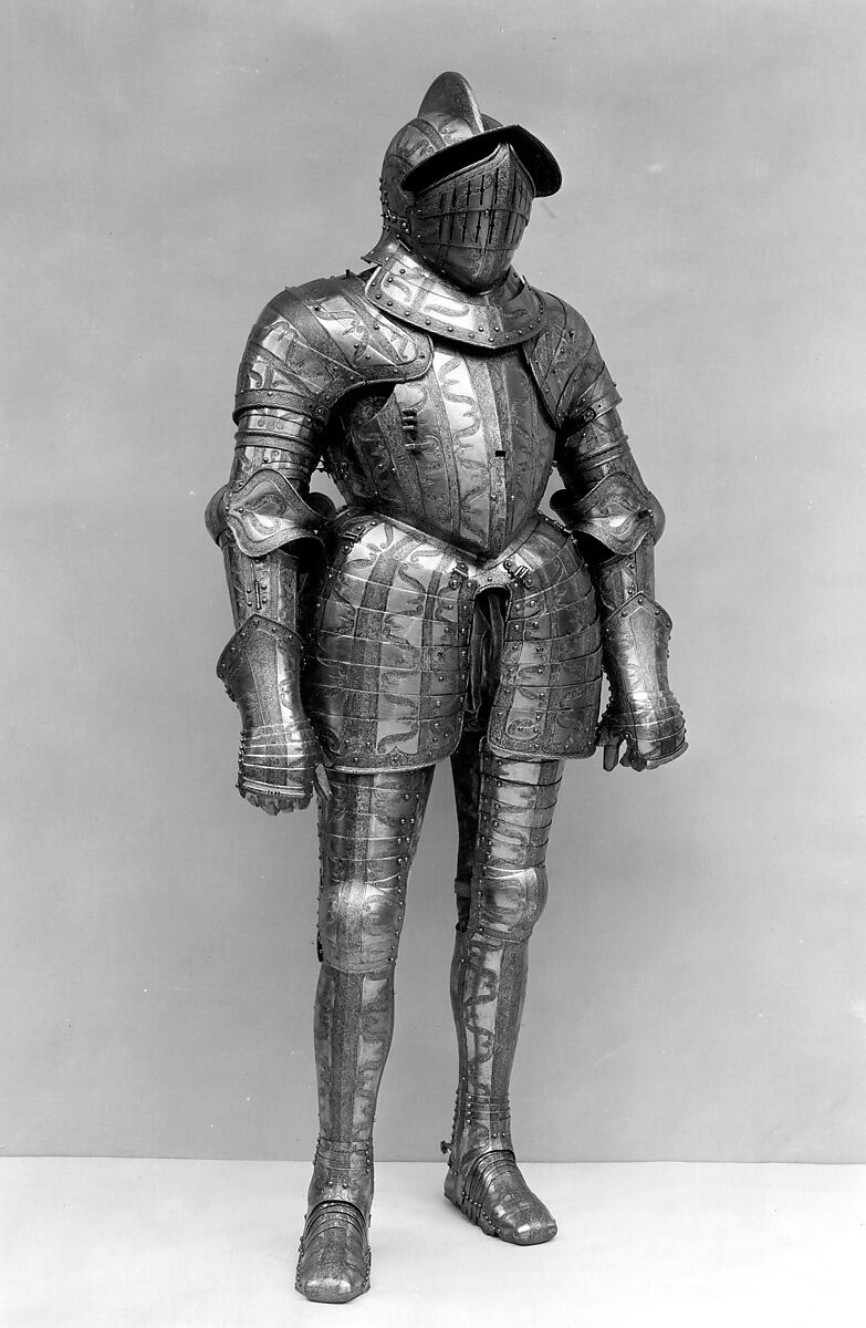 Armor of Henry Herbert (1534–1601), Second Earl of Pembroke, Made in the Royal Workshops at Greenwich (British, Greenwich, 1511–1640s), Steel, gold, British, Greenwich