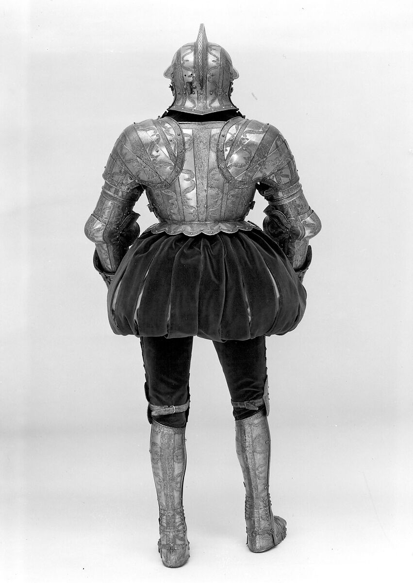 Armor of Henry Herbert (1534–1601), Second Earl of Pembroke, Made in the Royal Workshops at Greenwich (British, Greenwich, 1511–1640s), Steel, gold, British, Greenwich