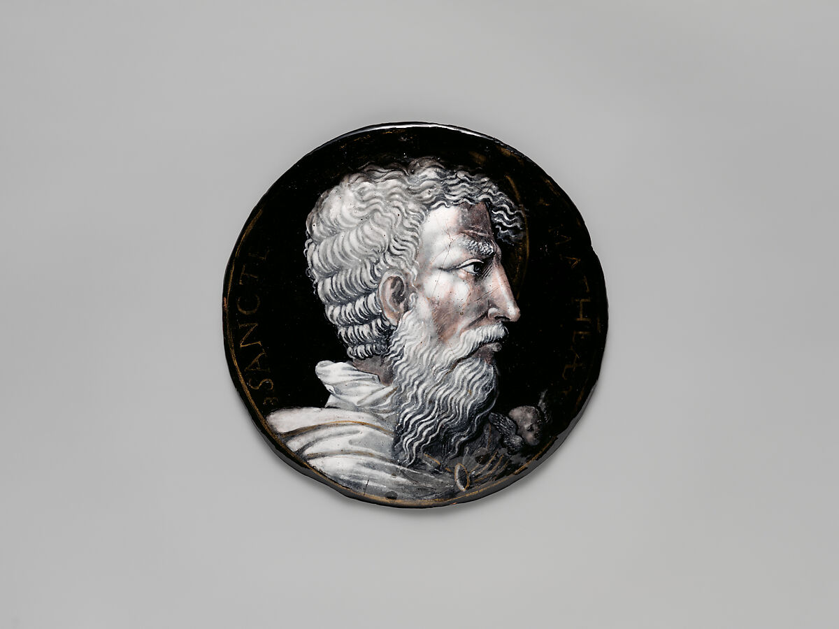 Saint Matthew, Attributed to Jean III Pénicaud (French, died 1570), Enamel on copper, French, Limoges 