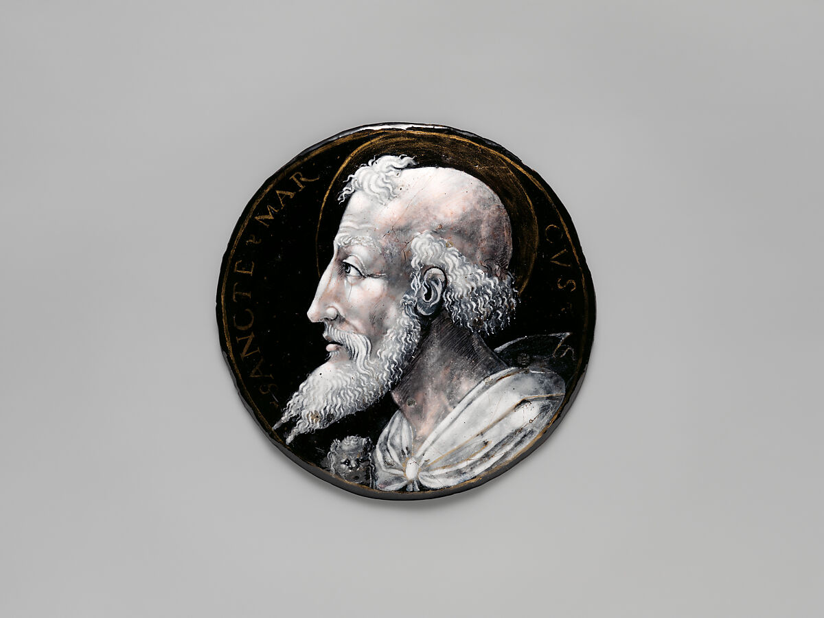 Saint Mark, Attributed to Jean III Pénicaud (French, died 1570), Enamel on copper, French, Limoges 