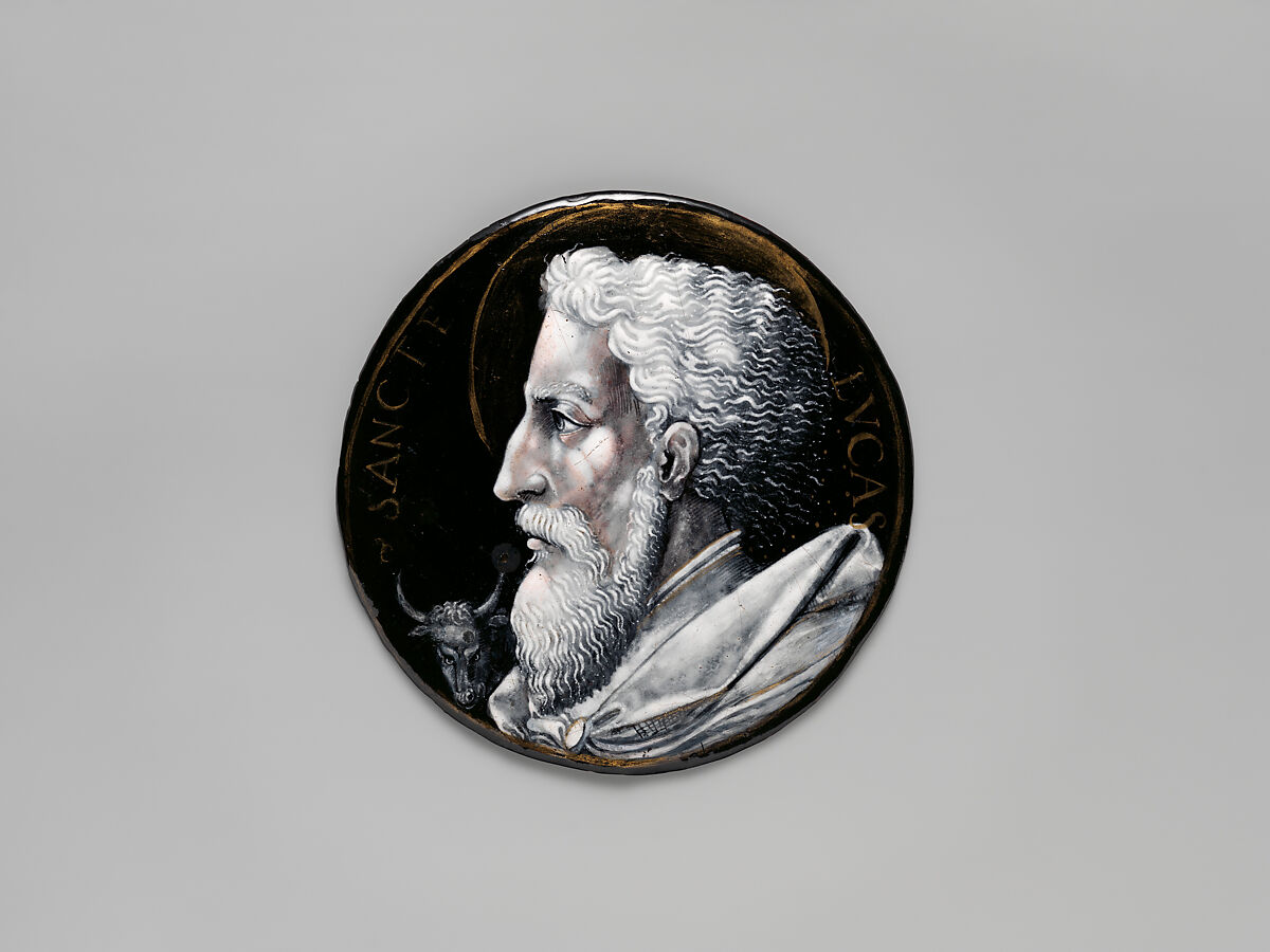 Saint Luke, Attributed to Jean III Pénicaud (French, died 1570), Enamel on copper, French, Limoges 