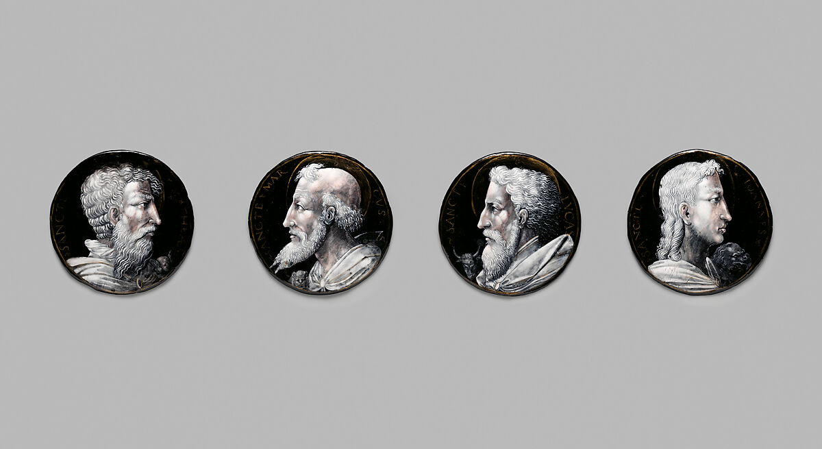 Saint Luke, Attributed to Jean III Pénicaud (French, died 1570), Enamel on copper, French, Limoges