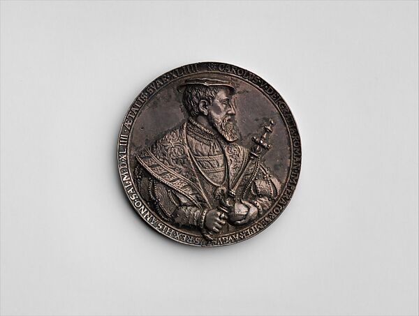 Charles V (1500–1558), Hans Reinhart the Elder (German, Dresden ca. 1510–1581 Leipzig), Silver, cast, German 