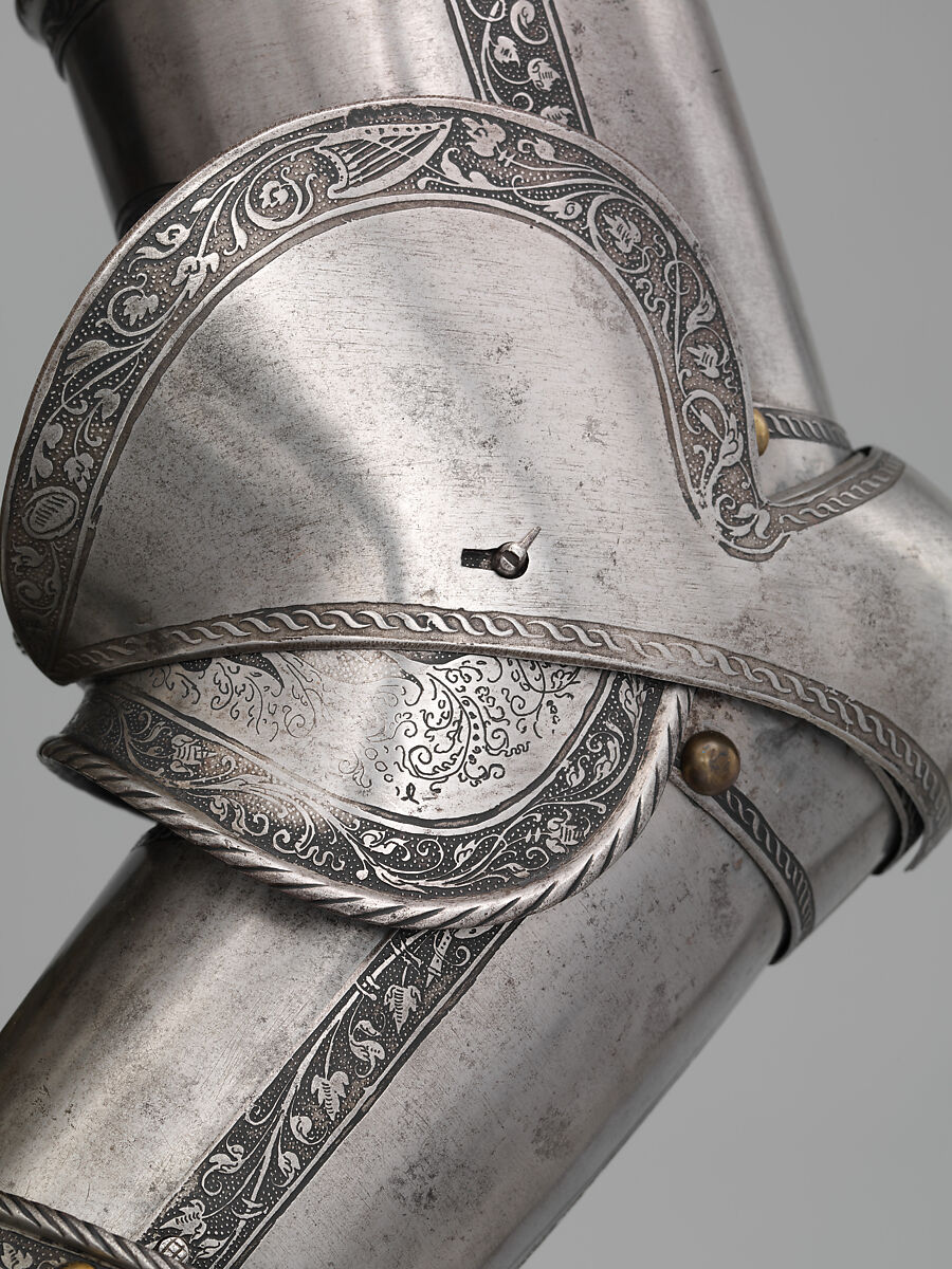 Armor of Emperor Ferdinand I (1503–1564), Kunz Lochner (German, Nuremberg, 1510–1567), Steel, brass, leather, German, Nuremberg