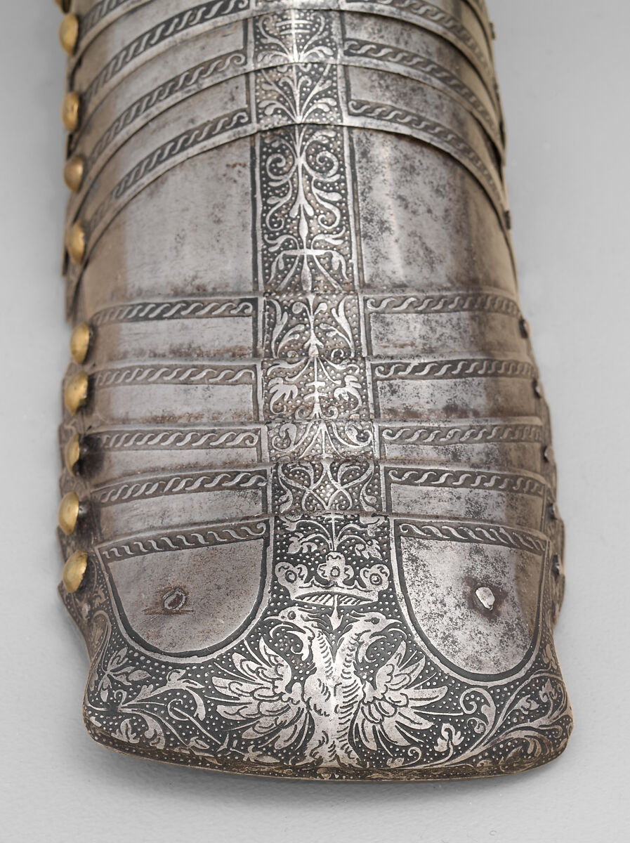 Armor of Emperor Ferdinand I (1503–1564), Kunz Lochner (German, Nuremberg, 1510–1567), Steel, brass, leather, German, Nuremberg