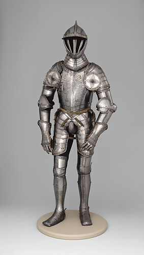 Field and Tournament Armor, ca. 1565, Augsburg, German, Augsburg, Steel,  gold, brass, textile, leather, Wt. 61 lb. 1 oz. (27.7 kg), Armor for Man,  This armor consists of a - Album alb3475385