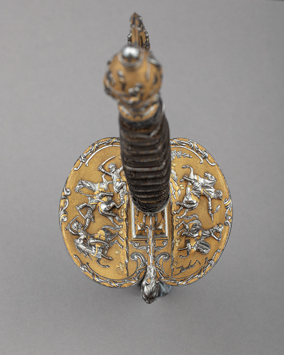 Smallsword, Steel, gold, wood, textile, French