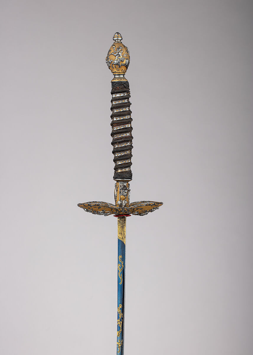 Smallsword, Steel, gold, wood, textile, French