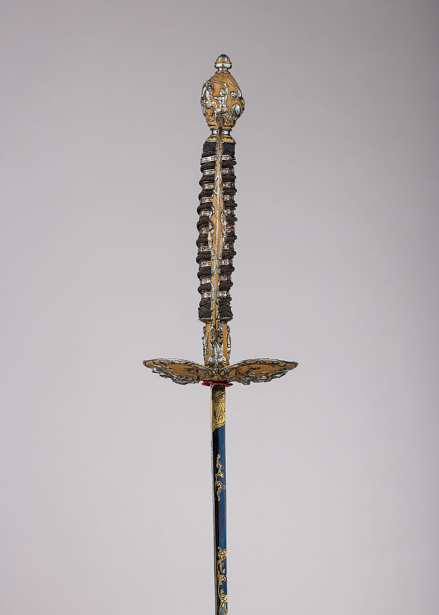 Smallsword, Steel, gold, wood, textile, French