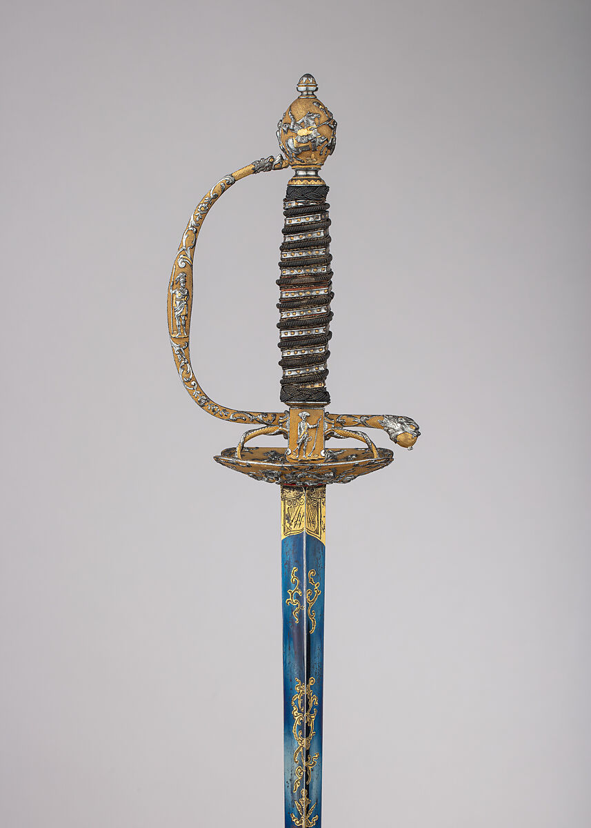 Smallsword, Steel, gold, wood, textile, French 