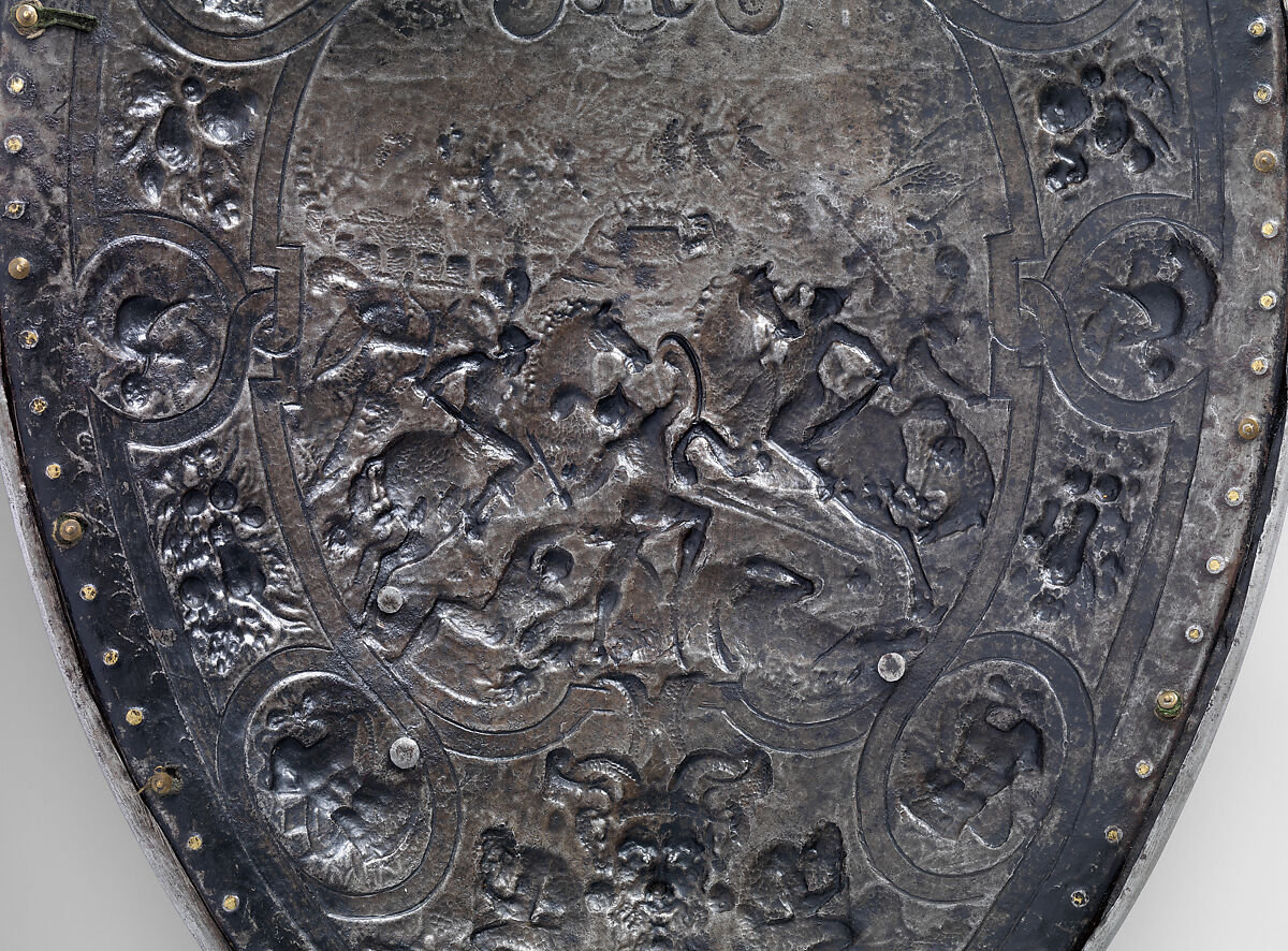 Shield of Henry II of France (reigned 1547–59), Steel, gold, silver, French