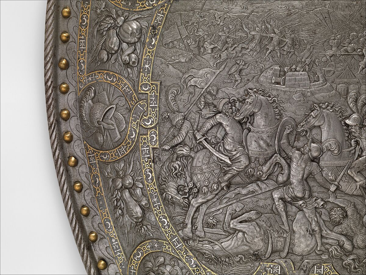 Shield of Henry II of France (reigned 1547–59), Steel, gold, silver, French