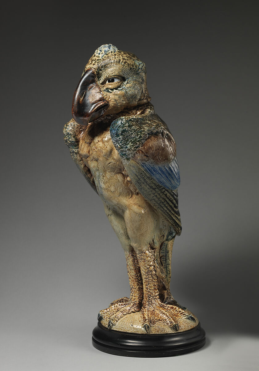 Tall bird, R. W. Martin and Brothers (British, 1873–1915), Stoneware; wood, British, Southall, London