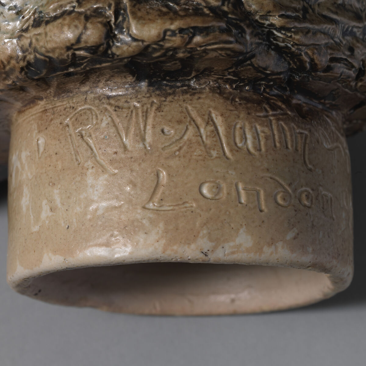 Tall bird, R. W. Martin and Brothers (British, 1873–1915), Stoneware; wood, British, Southall, London