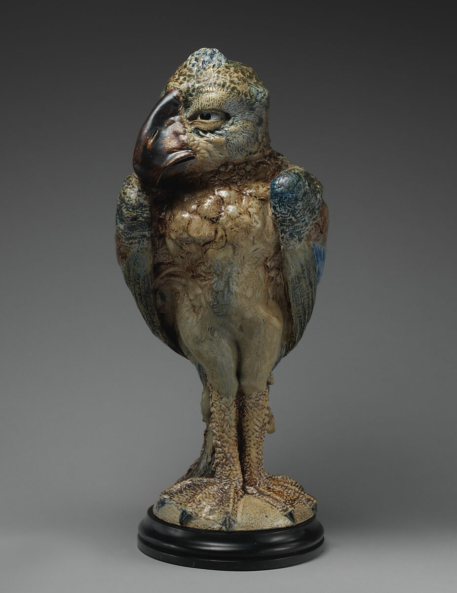 Tall bird, R. W. Martin and Brothers (British, 1873–1915), Stoneware; wood, British, Southall, London