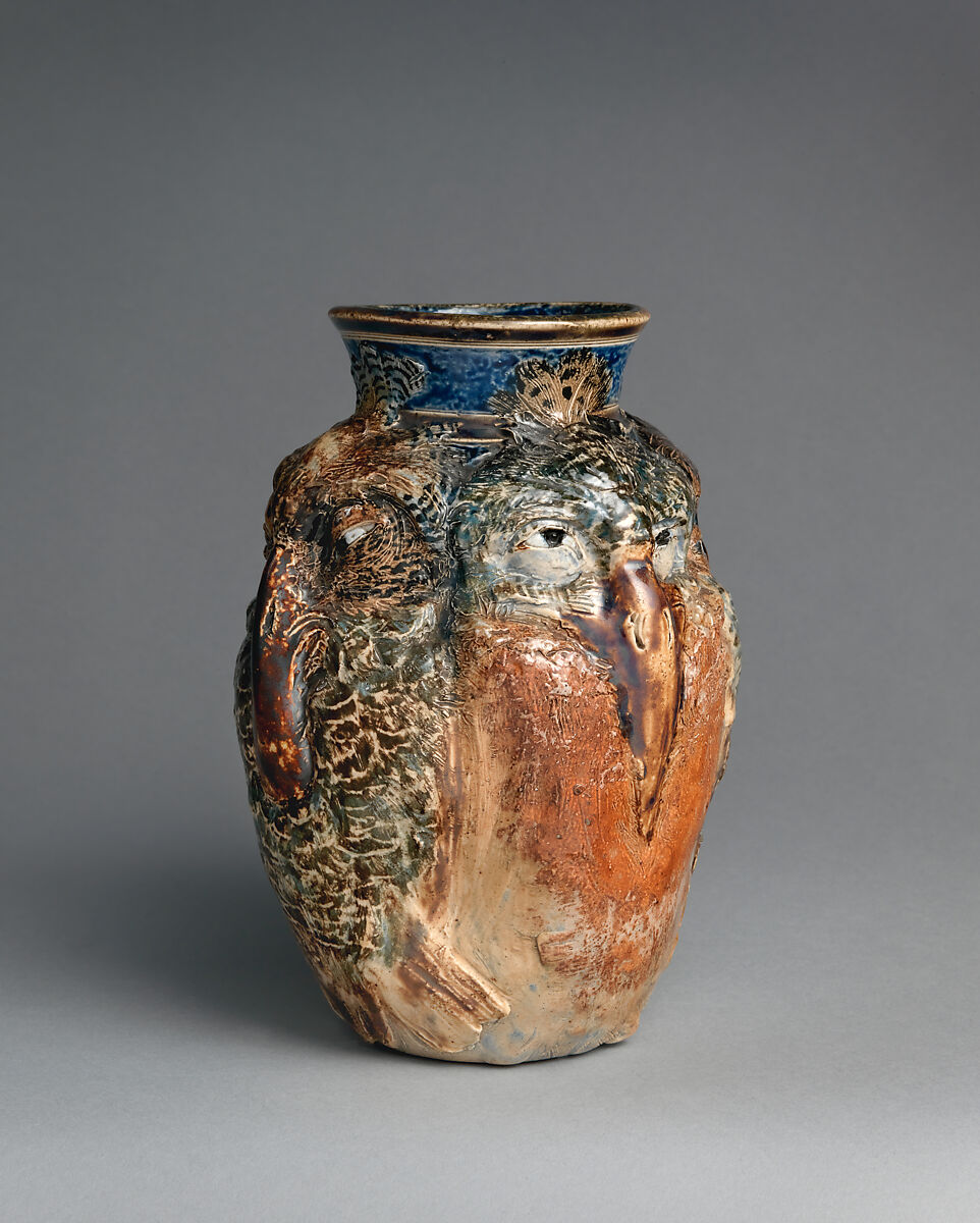 Jar with four birds, R. W. Martin and Brothers (British, 1873–1915), Stoneware, British, Southall, London