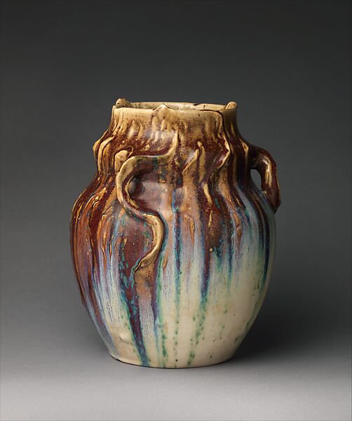 Vase with tendrils, Edmond Lachenal (French, 1855–1948), Glazed stoneware, French, Châtillon-sous-Bagneux 