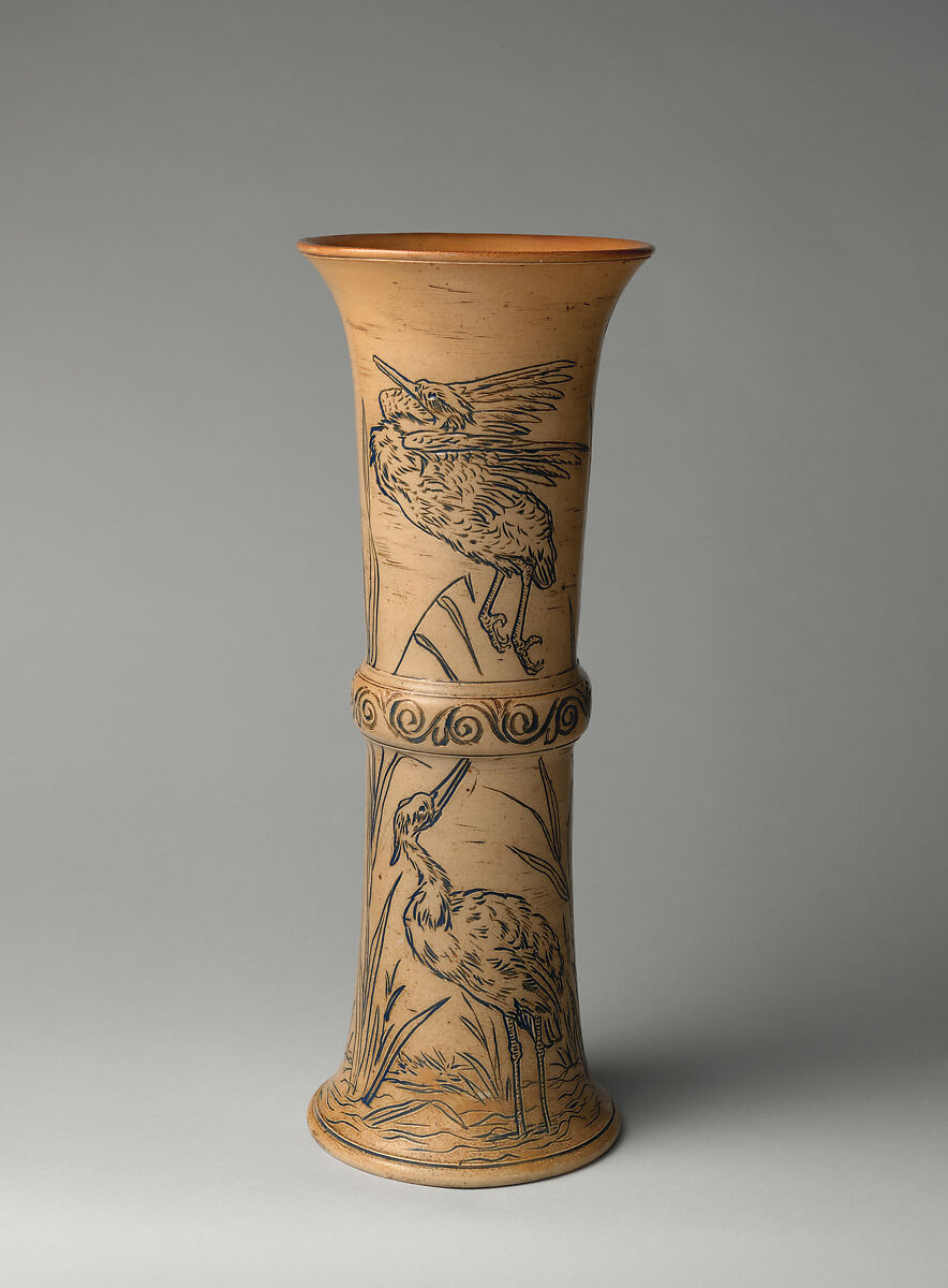 Beaker vase, Doulton Manufactory (British), Stoneware, British, Lambeth, London 