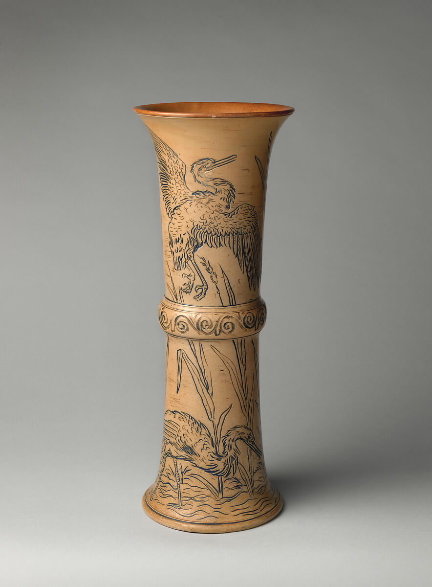 Beaker vase, Doulton Manufactory (British), Stoneware, British, Lambeth, London