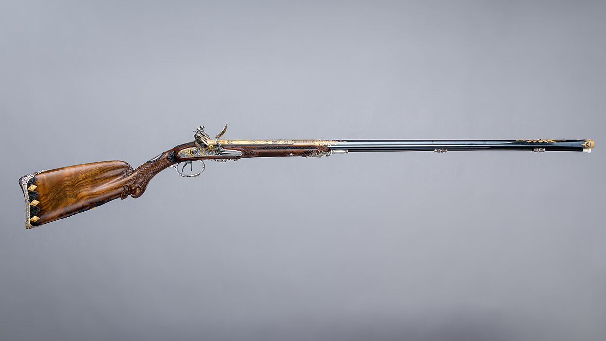 Double-Barreled Flintlock Shotgun, Nicolas Noël Boutet (French, Versailles and Paris, 1761–1833), Steel, wood (walnut, ebony), gold, silver, French, Versailles 
