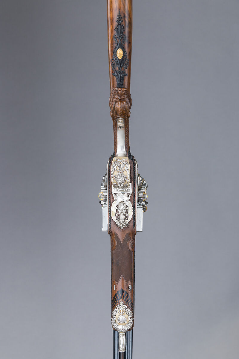 Double-Barreled Flintlock Shotgun, Nicolas Noël Boutet (French, Versailles and Paris, 1761–1833), Steel, wood (walnut, ebony), gold, silver, French, Versailles