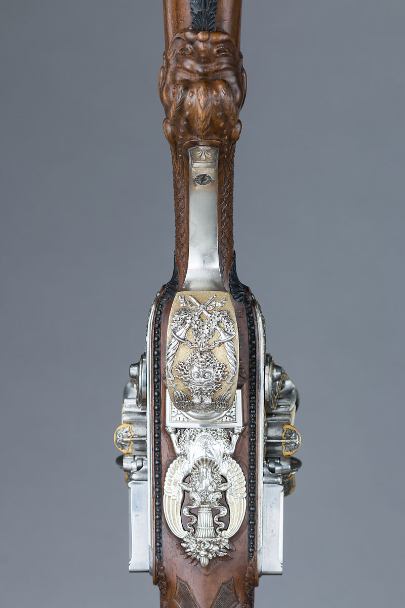 Double-Barreled Flintlock Shotgun, Nicolas Noël Boutet (French, Versailles and Paris, 1761–1833), Steel, wood (walnut, ebony), gold, silver, French, Versailles