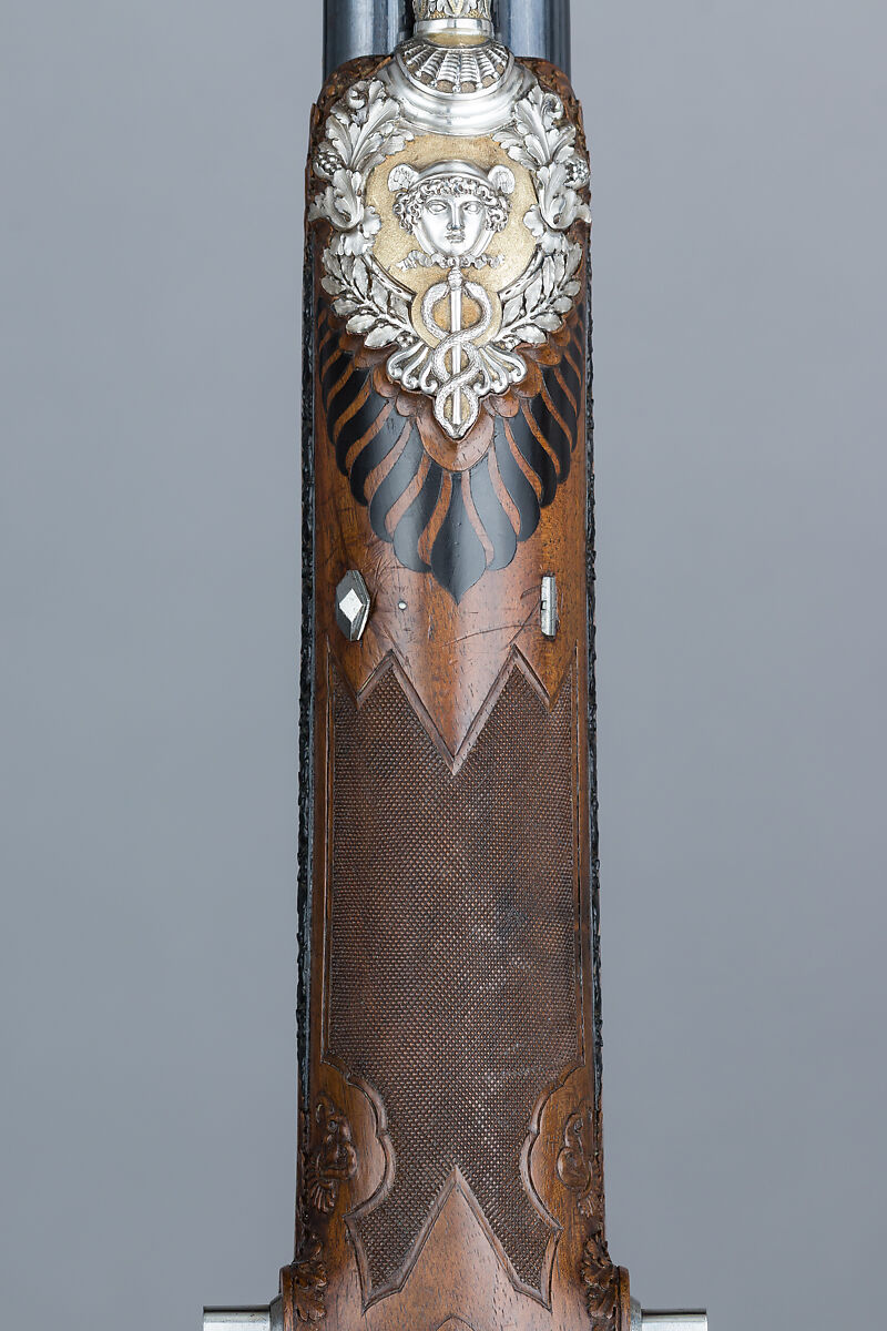 Double-Barreled Flintlock Shotgun, Nicolas Noël Boutet (French, Versailles and Paris, 1761–1833), Steel, wood (walnut, ebony), gold, silver, French, Versailles