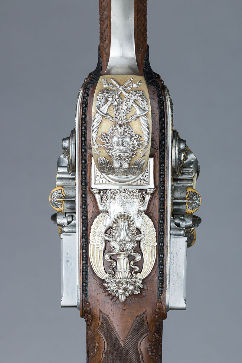 Double-Barreled Flintlock Shotgun, Nicolas Noël Boutet (French, Versailles and Paris, 1761–1833), Steel, wood (walnut, ebony), gold, silver, French, Versailles