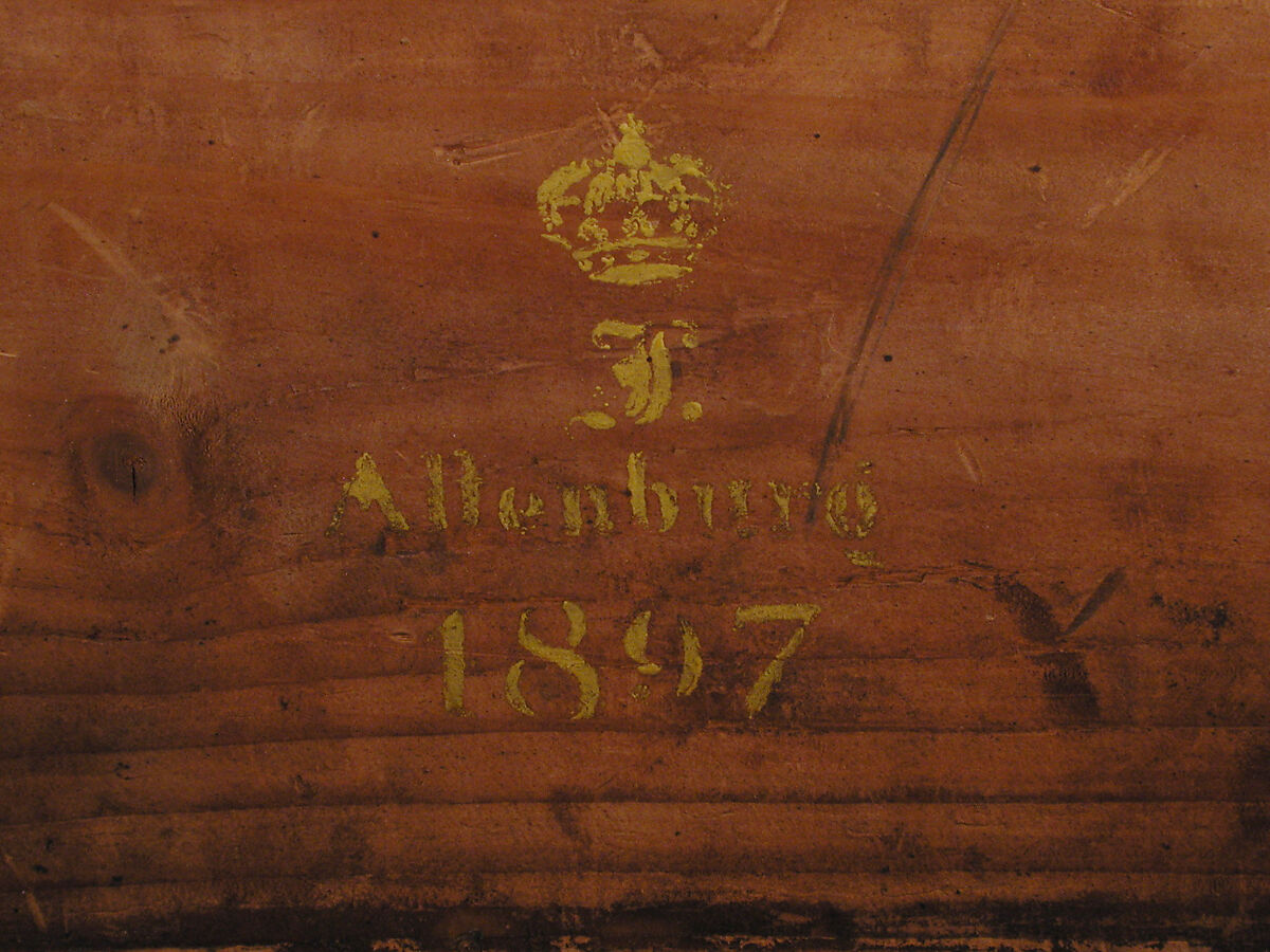 Stool (tabouret), After a design by Friedrich Gilly (German, Szczecin, Poland 1772–1800 Carlsbad, Czech Republic), Pine, birch, mahogany; silk, lampas, German, Berlin