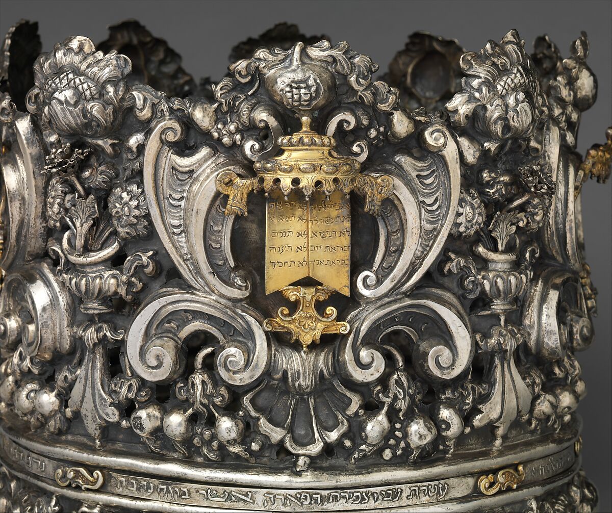 Torah crown (keter), Andrea Zambelli "L'Honnesta" (Italian, active 1732–1772), Silver, parcel gilt, Italian, Venice