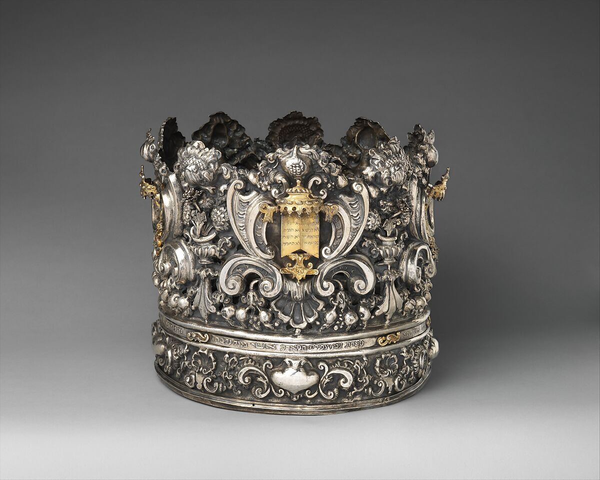 Torah crown (keter), Andrea Zambelli "L'Honnesta" (Italian, active 1732–1772), Silver, parcel gilt, Italian, Venice