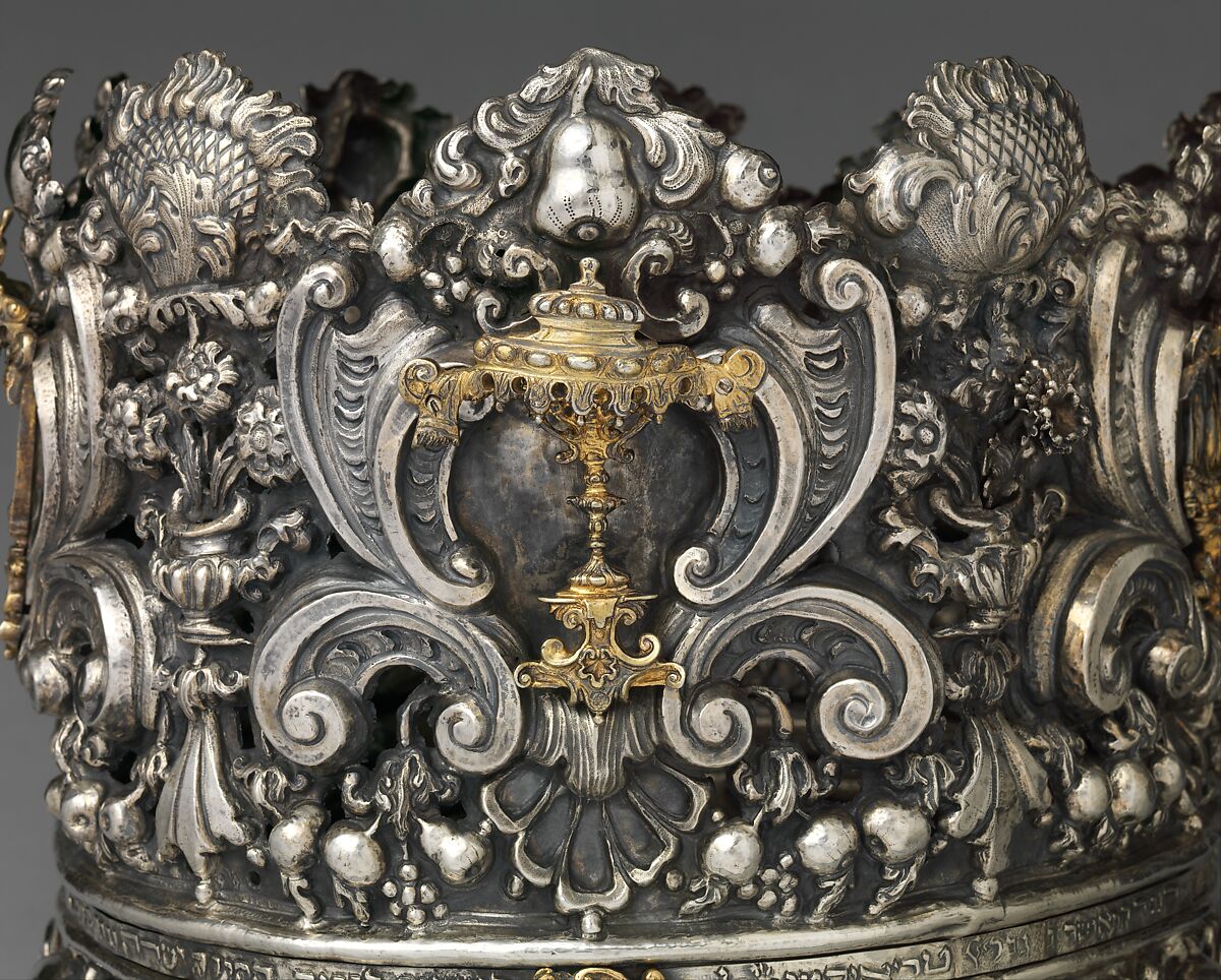 Torah crown (keter), Andrea Zambelli "L'Honnesta" (Italian, active 1732–1772), Silver, parcel gilt, Italian, Venice