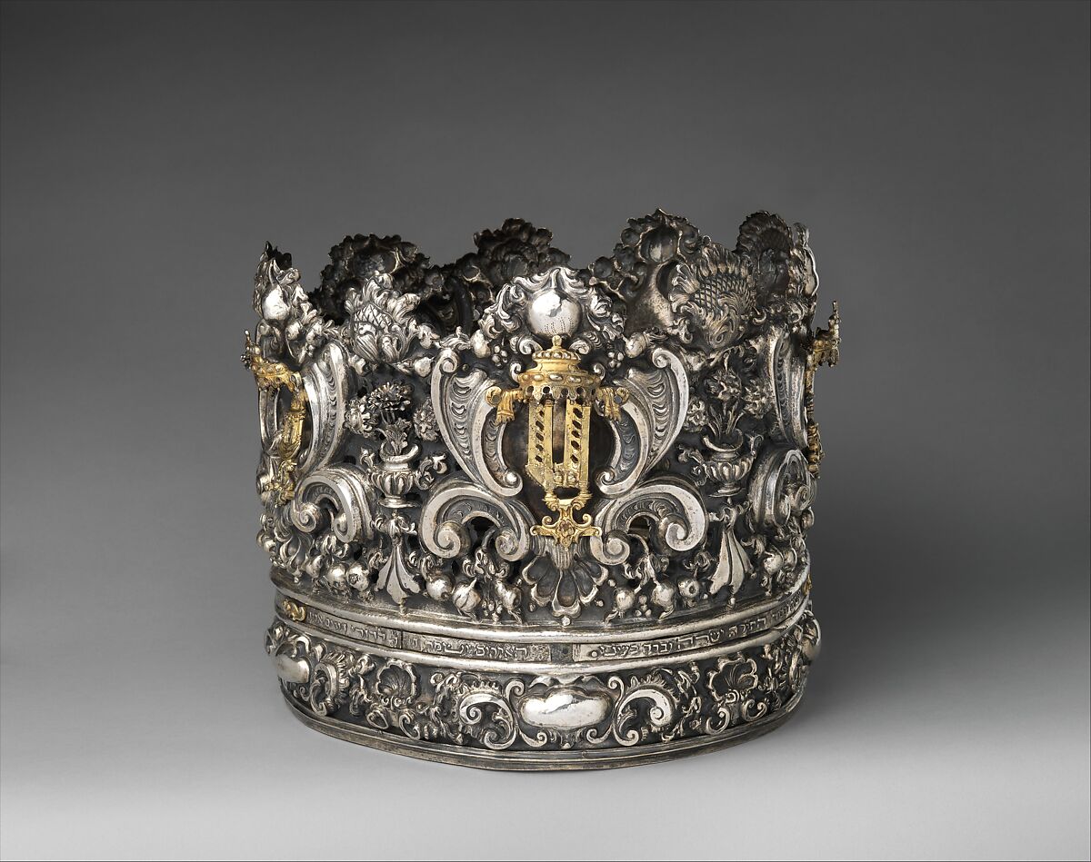 Torah crown (keter), Andrea Zambelli "L'Honnesta" (Italian, active 1732–1772), Silver, parcel gilt, Italian, Venice