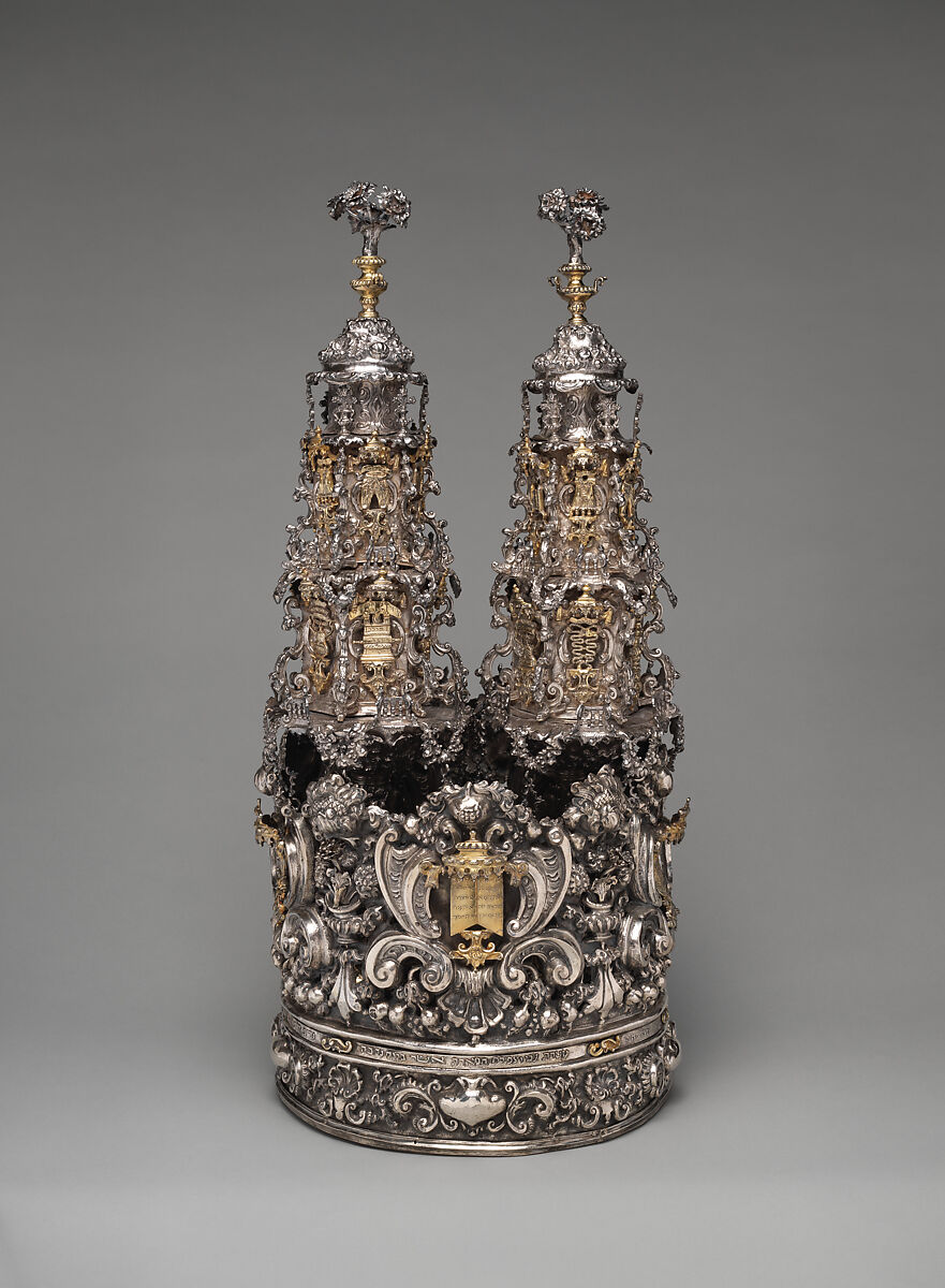 Torah crown (keter), Andrea Zambelli "L'Honnesta" (Italian, active 1732–1772), Silver, parcel gilt, Italian, Venice
