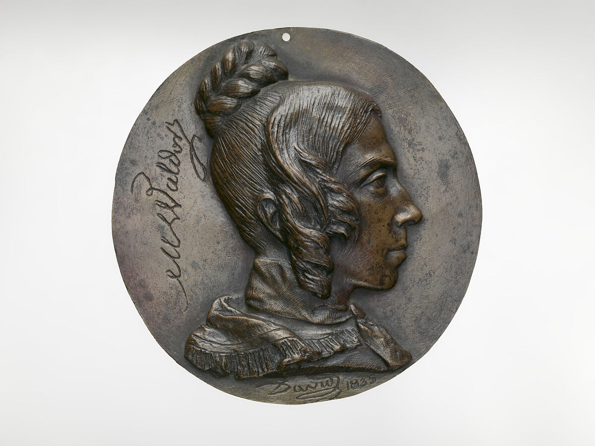 Mélanie Waldor (1796–1871), Medalist: Pierre Jean David d&#39;Angers (French, Angers 1788–1856 Paris), Cast bronze with golden brown patina, French 