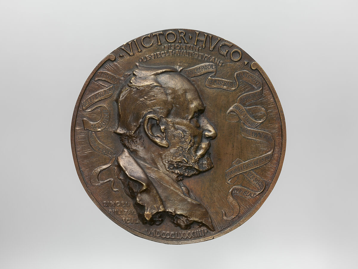 Victor Hugo (1802–1885), Medalist: Jean-Désiré Ringel d&#39;Illzach (Alsace 1847–1916 Strasbourg), Cast bronze, French 