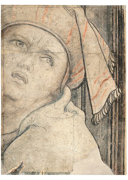 Story of Saint Paul: The Burning Of The Books cartoon fragment, Pieter Coecke van Aelst (Netherlandish, Aelst 1502–1550 Brussels), black chalk, brush and black ink, colored chalks, Netherlandish, Brussels 