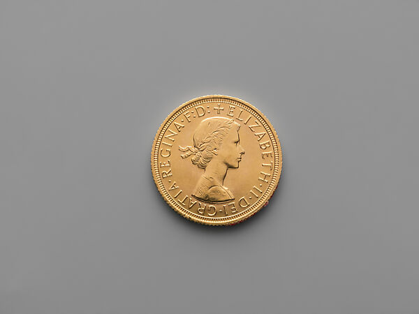 Elizabeth II Sovereign, Medalist (obverse): Mary Gillick, Gold, British 