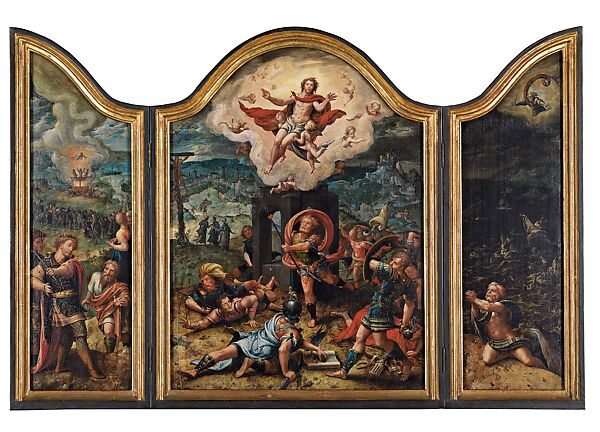Triptych of the Resurrection, Pieter Coecke van Aelst (Netherlandish, Aelst 1502–1550 Brussels), Oil on panel, Brussels, Netherlandish 