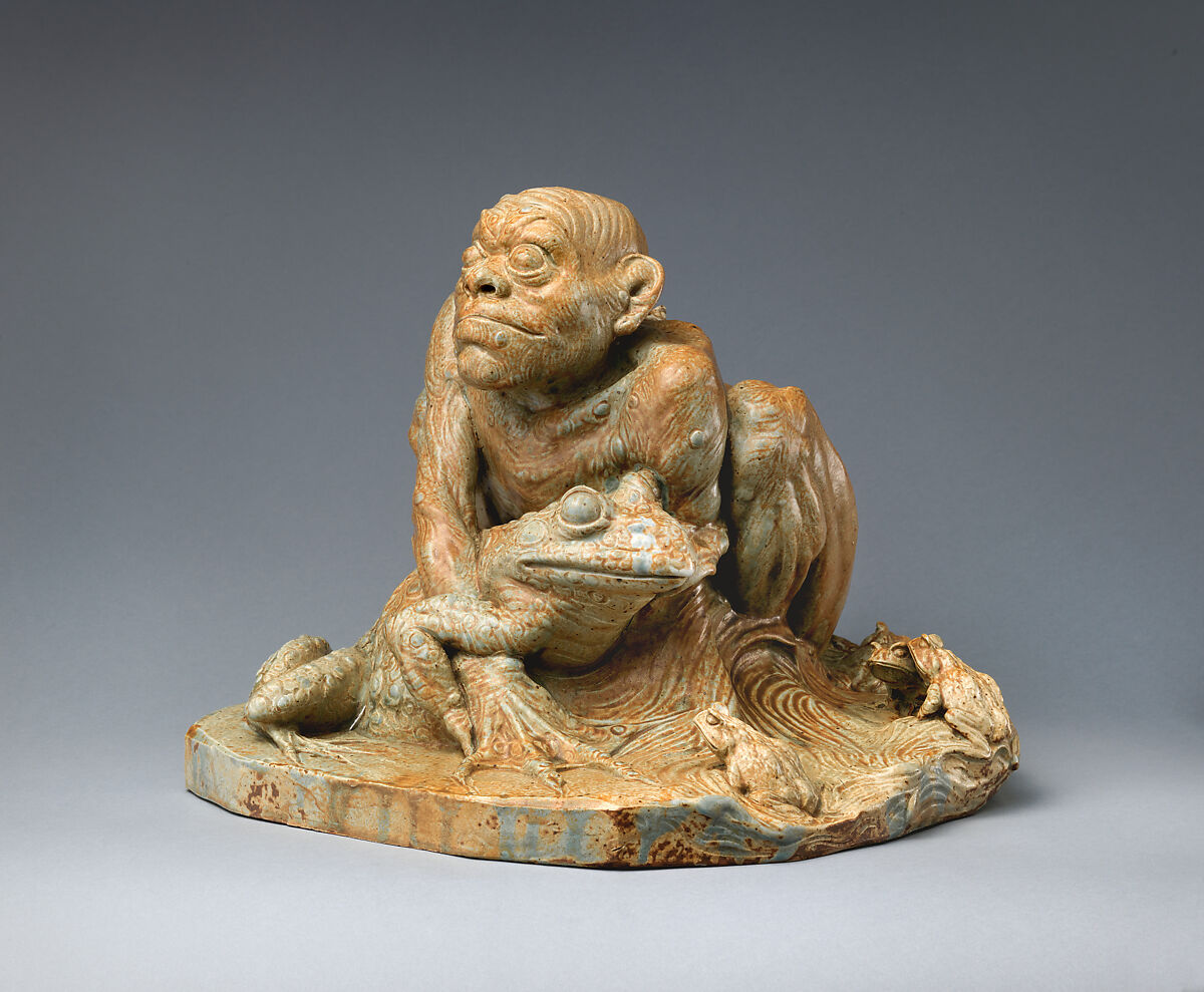 Le Grenouillard (The Frog Man), Jean-Joseph Carriès (French, Lyons 1855–1894 Paris), Glazed stoneware, French, Saint-Amand-en-Puisaye 