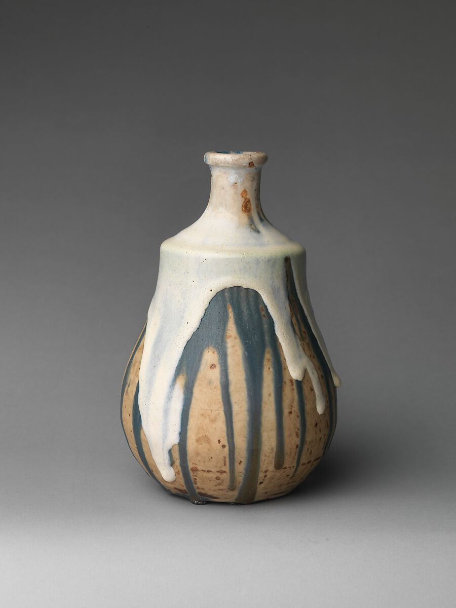 Gourd vase, Jean-Joseph Carriès (French, Lyons 1855–1894 Paris), Stoneware, French, Saint-Amand-en-Puisaye 