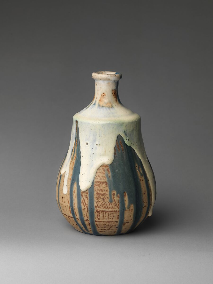 Gourd vase, Jean-Joseph Carriès (French, Lyons 1855–1894 Paris), Stoneware, French, Saint-Amand-en-Puisaye