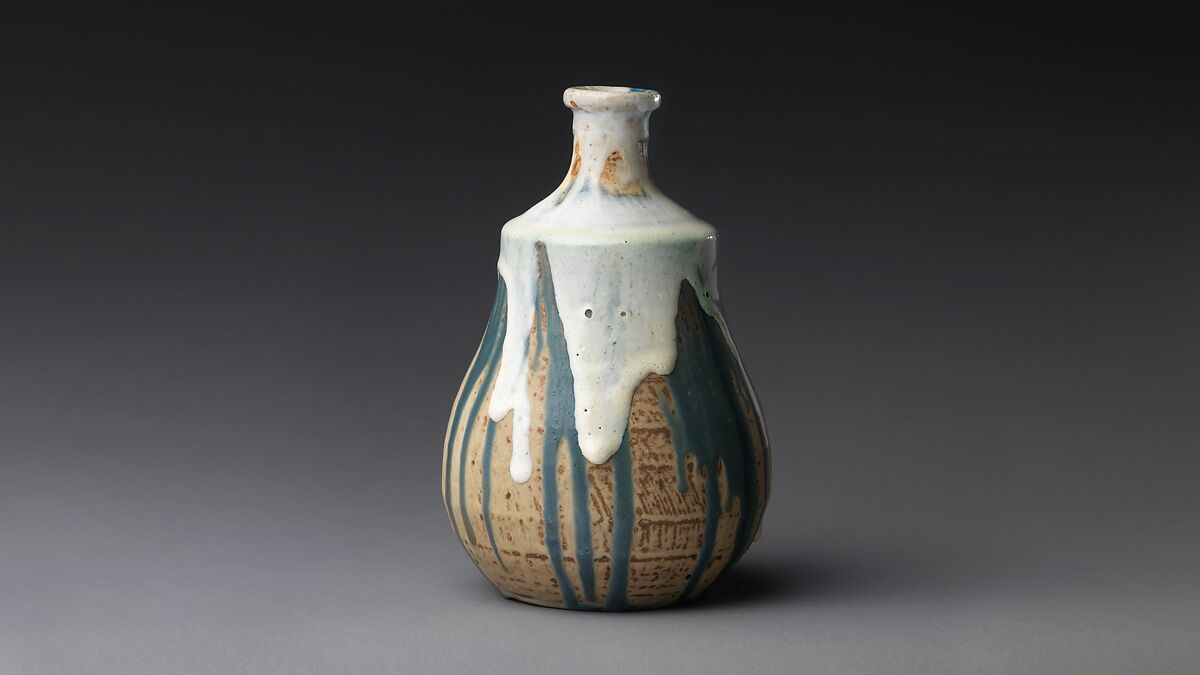 Gourd vase, Jean-Joseph Carriès (French, Lyons 1855–1894 Paris), Stoneware, French, Saint-Amand-en-Puisaye