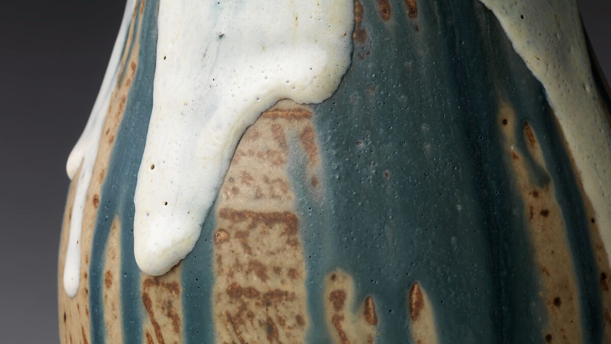 Gourd vase, Jean-Joseph Carriès (French, Lyons 1855–1894 Paris), Stoneware, French, Saint-Amand-en-Puisaye