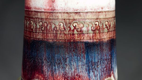 Vase with four green handles, Auguste Delaherche (French, Beauvais 1857–1940 Paris), Stoneware, French, Paris