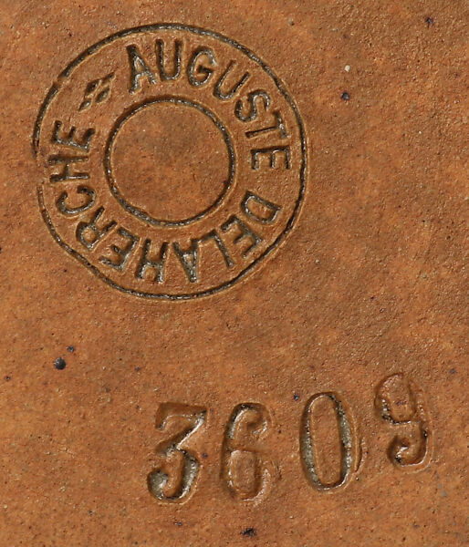 Vase with four green handles, Auguste Delaherche (French, Beauvais 1857–1940 Paris), Stoneware, French, Paris