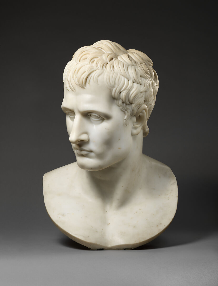 Bust of Napoleon, After a model by Antonio Canova (Italian, Possagno 1757–1822 Venice), White marble (probably Carrara), Italian