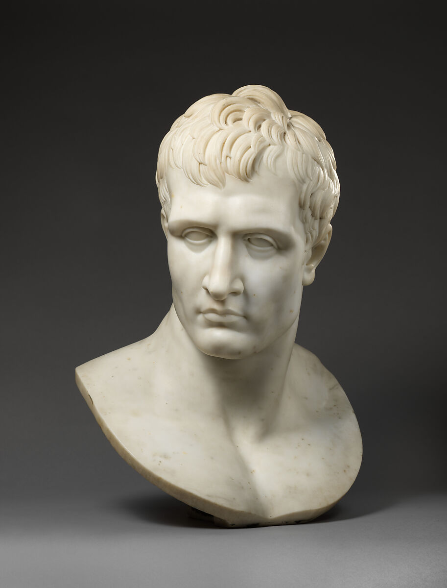 Bust of Napoleon, After a model by Antonio Canova (Italian, Possagno 1757–1822 Venice), White marble (probably Carrara), Italian 