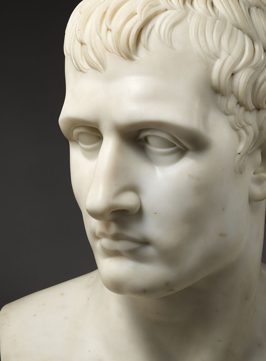 Bust of Napoleon, After a model by Antonio Canova (Italian, Possagno 1757–1822 Venice), White marble (probably Carrara), Italian